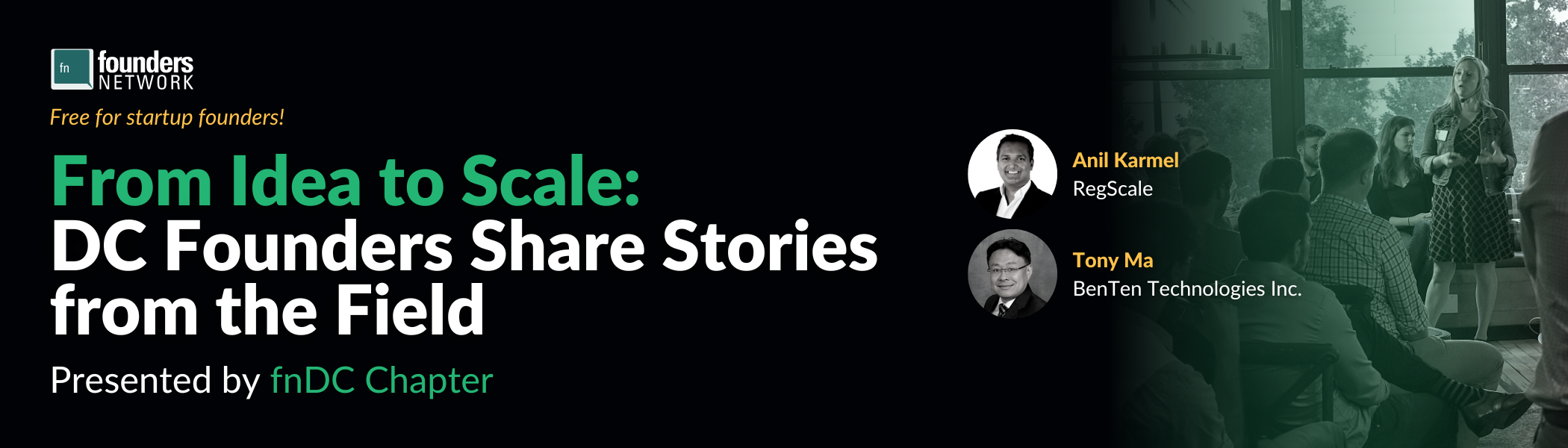 From Idea to Scale: DC Founders Share Stories from the Field (October 20, 2022) From Idea to Scale: DC Founders Share Stories from the Field (October 20, 2022) — in Washington DC — Founders Network event
